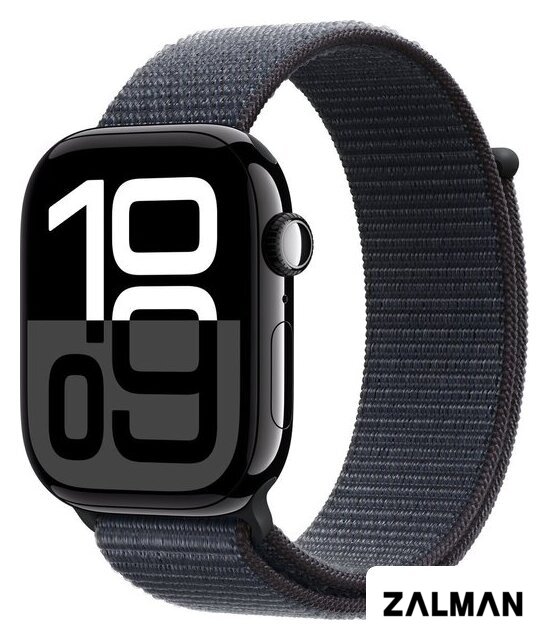 Умные часы Apple Watch Series 10 46 мм (алюминиевый корпус, черный/темно-серый, нейлоновый ремешок)