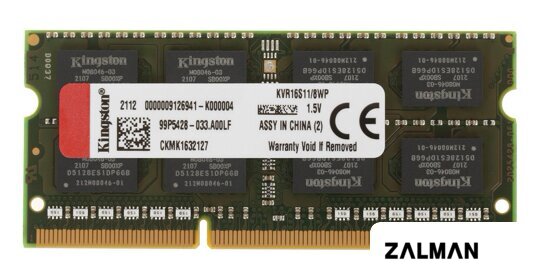 Оперативная память Kingston ValueRAM 8GB DDR3 SODIMM PC3-12800 KVR16S11/8WP