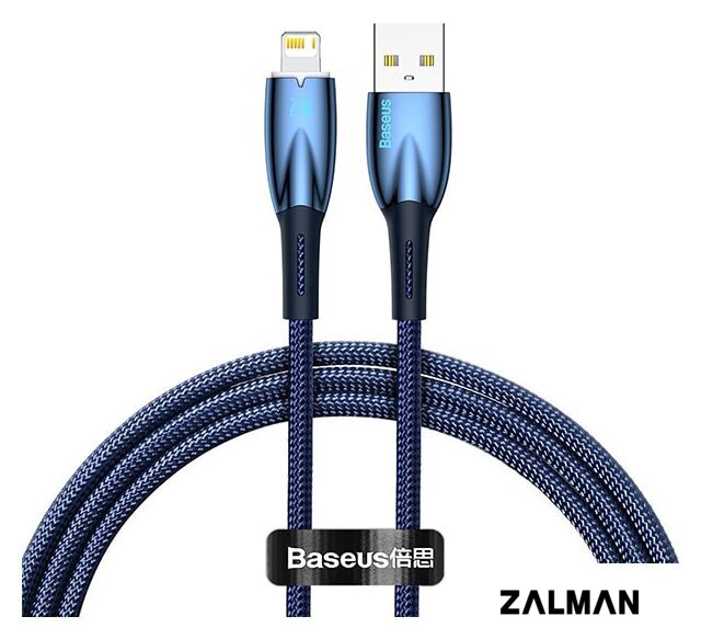 Кабель Baseus Glimmer Series Fast Charging Data Cable USB Type-A - Lightning 2.4A CADH000303 (2 м, синий)