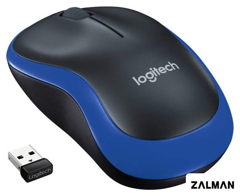 Мышь Logitech M185 (черный/синий)