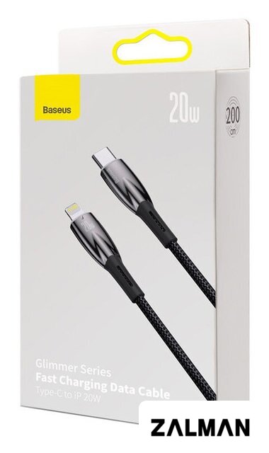Кабель Baseus Glimmer Series USB Type-C - Lightning (2 м, черный)
