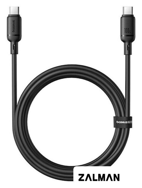 Кабель Baseus Silky Series Fast Charging Cable 100W USB Type-C - USB Type-C (2 м, черный)