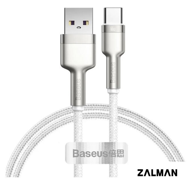 Кабель Baseus Cafule Series Metal Data Cable USB Type-A - Type-C 66W CAKF000102 (1 м, белый)