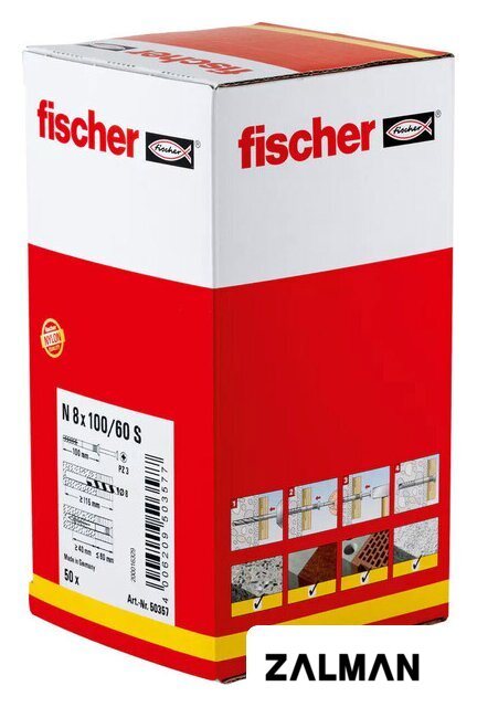 Дюбель-гвоздь Fischer N 8 x 100/60 S 50357 (50 шт)