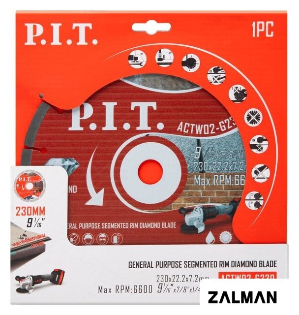 Отрезной диск алмазный  P.I.T. ACTW02-G230