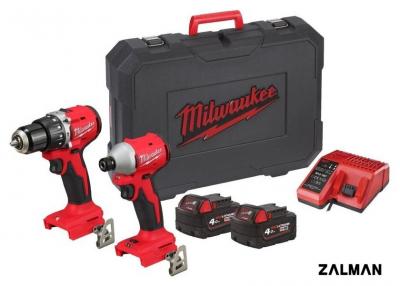 Наборы электроинструментов Milwaukee M18 BLCPP2A-402C 4933492827 (шуруповерт, винтоверт, 2 АКБ, кейс)