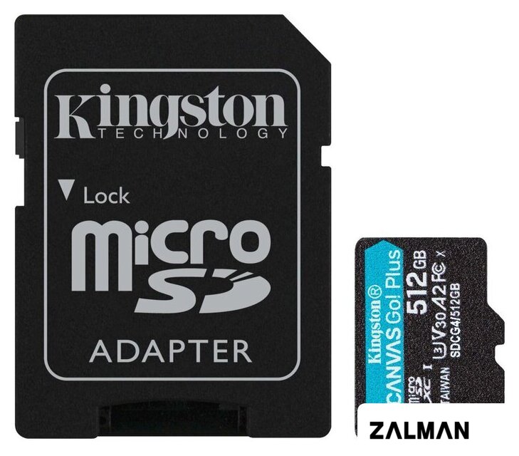 Карта памяти Kingston Canvas Go! microSDXC 512GB SDCG4/512GB (с адаптером)