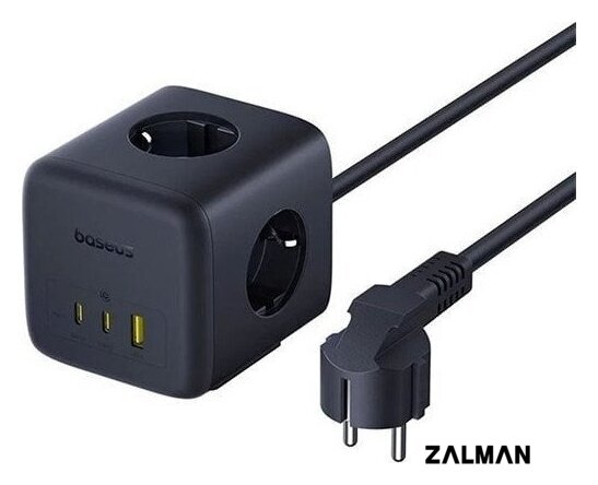 Удлинитель Baseus EnerFill FA11 Cube Power Strip 3AC+1U+2C 67W EU E00082100123-00 (1.5 м, черный)
