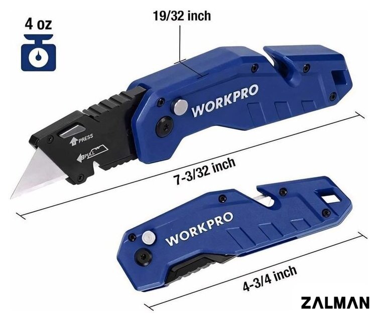 Нож строительный Workpro WP211008