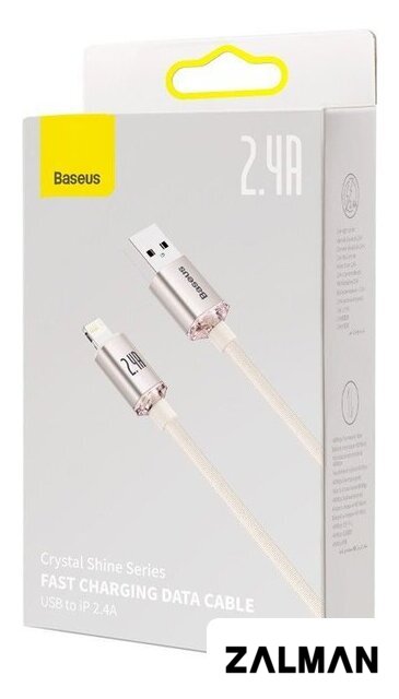 Кабель Baseus Crystal Shine USB Type-A - Lightning (1.2 м, розовый)