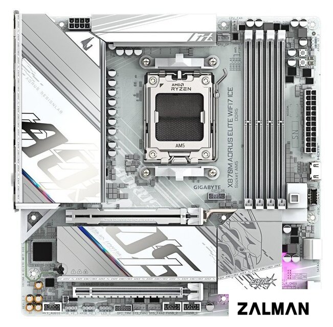 Материнская плата Gigabyte X870M Aorus Elite WiFi7 Ice