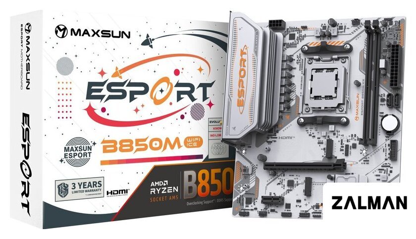 Материнская плата Maxsun eSport B850M WiFi Ice