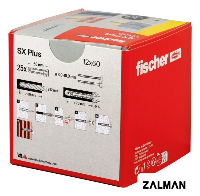 Дюбель универсальный Fischer SX Plus 12x60 568012 (25 шт)