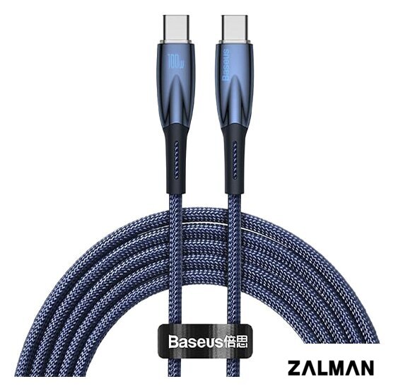Кабель Baseus Glimmer Series Fast Charging Data Cable USB Type-C - Type-C 100W CADH000703 (1 м, синий)