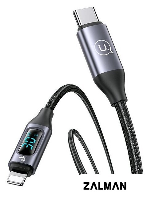 Кабель Usams US-SJ667 USB Type-С - Lightning (1.2 м, черный)