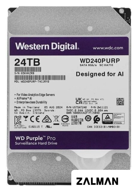 Жесткий диск WD Purple Pro 24TB WD240PURP