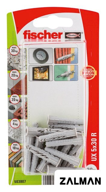 Дюбель универсальный Fischer UX 5X30 R K NV 503807 (20 шт)