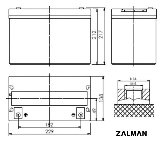 Аккумулятор для ИБП Powerman CA12500/UPS (12В/50 А·ч)