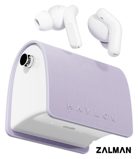 Наушники Haylou T87 Lady Bag (белый/фиолетовый, с цепочкой)