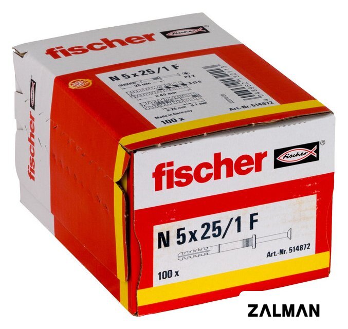 Дюбель-гвоздь Fischer N 5 x 25/1 F 514872 (100 шт)