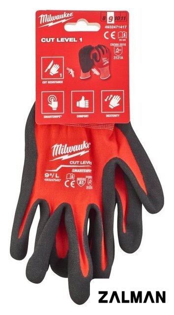 Перчатки хозяйственные Milwaukee Cut level 1/A L/9 4932471417