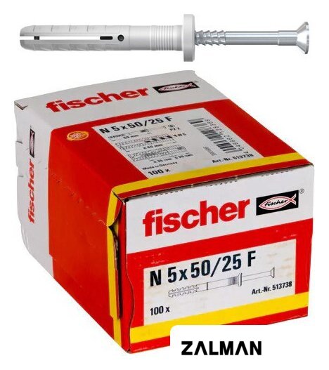 Дюбель-гвоздь Fischer N 5 x 50/25 F 513738 (100 шт)