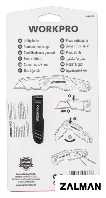 Нож строительный Workpro WP211017