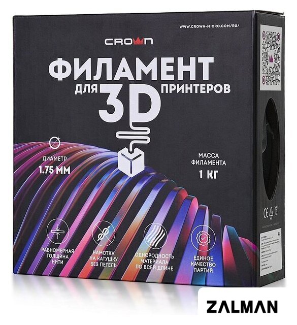 Пластик Crown PLA Silk CM-FILPLAS007Gd (1.75мм, 1кг, золотой)