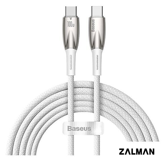 Кабель Baseus Glimmer Series Fast Charging Data Cable USB Type-C - Type-C 100W CADH000702 (1 м, белый)