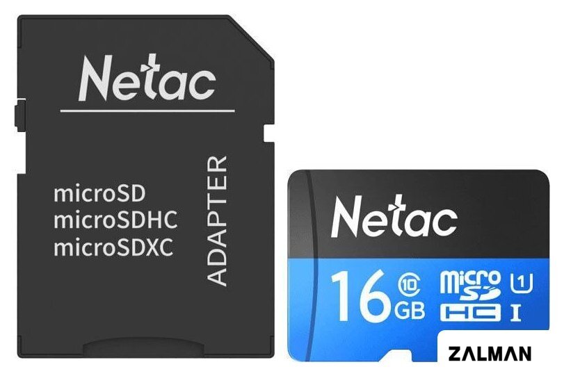 Карта памяти Netac P500 Standard 16GB NT02P500STN-016G-R (с адаптером)