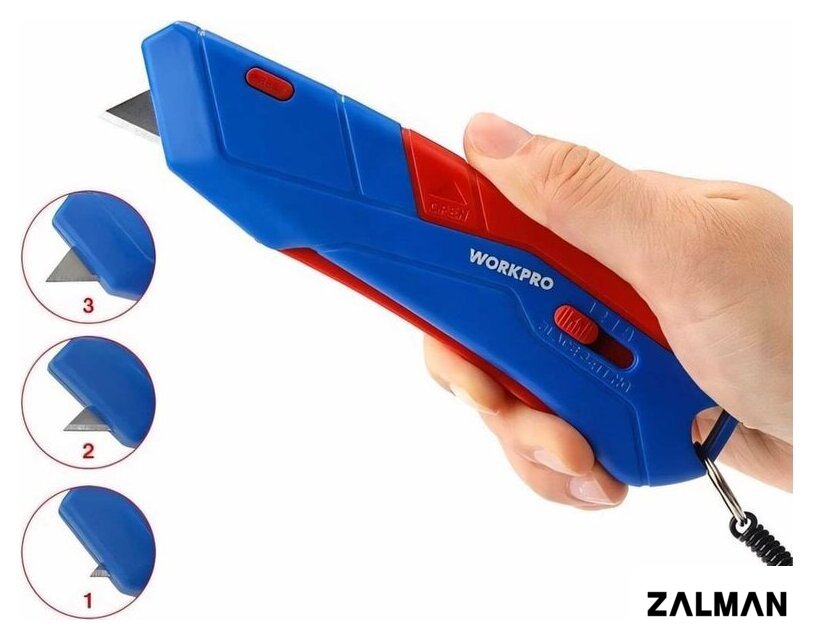 Нож строительный Workpro WP213010