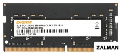 Оперативная память Digma 4ГБ DDR4 SODIMM 2666 МГц DGMAS42666004S