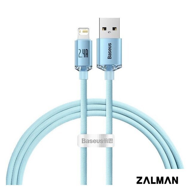 Кабель Baseus Crystal Shine USB Type-A - Lightning (1.2 м, голубой)