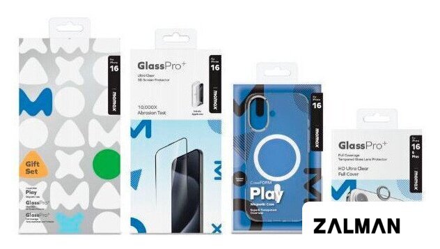 Чехол для телефона Momax Protection Bundle Set для iPhone 16 MXAP24STGS