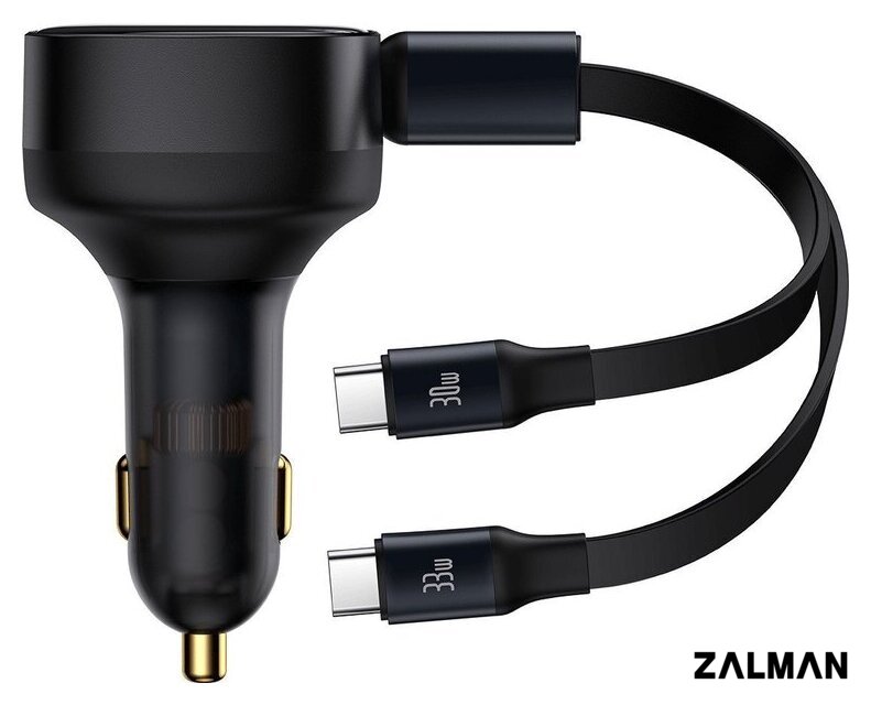 Автомобильное зарядное Baseus Enjoyment Retractable 2-in-1 Car Charger C+C 33W C00035500111-00
