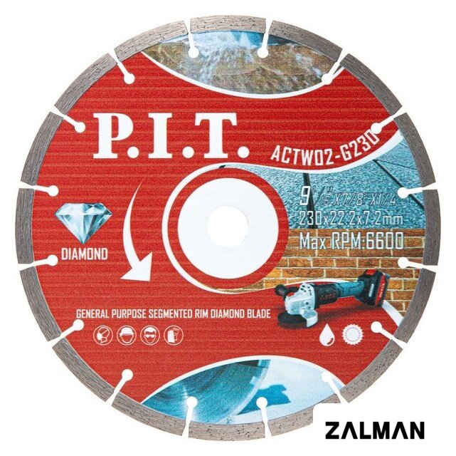 Отрезной диск алмазный  P.I.T. ACTW02-G230