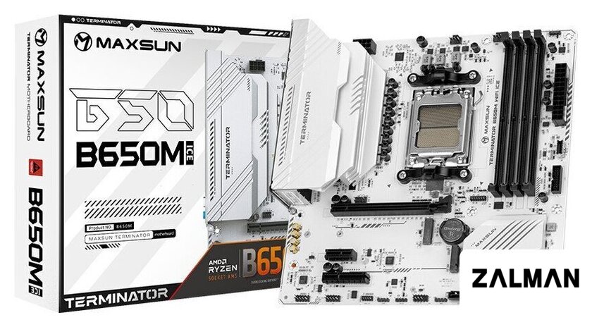 Материнская плата Maxsun Terminator B650M WiFi Ice