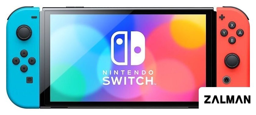 Игровая приставка Nintendo Switch OLED (черный, с неоновыми Joy-Con)