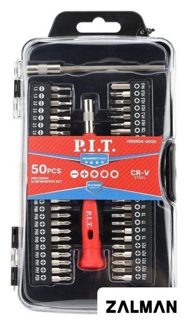 Набор отвертка с битами P.I.T. Advance HSDR04-0050 (50 предметов)