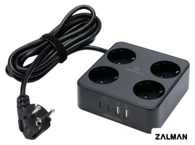 Сетевой фильтр Cablexpert PLT-4-C2U2-B-3
