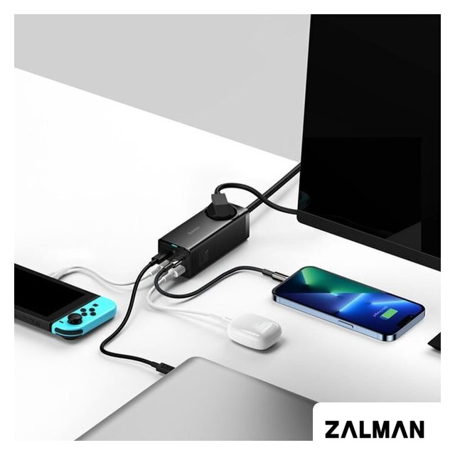 Сетевое зарядное Baseus GaN3 Pro Desktop Powerstrip AC+2U+2C 65W PSZM000901