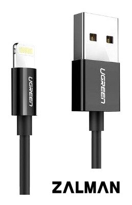 Кабель Ugreen US155 80823 USB Type-A - Lightning (2 м, черный)