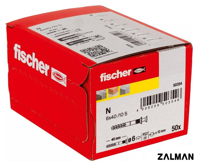 Дюбель-гвоздь Fischer N 6 x 40/10 S 50354 (50 шт)