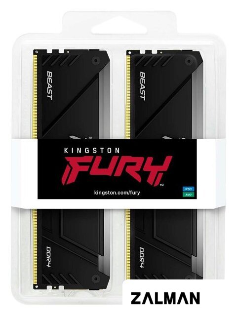 Оперативная память Kingston FURY Beast RGB 2x32ГБ DDR4 3600 МГц KF436C18BB2AK2/64