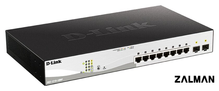 Настраиваемый коммутатор D-Link DGS-1210-10MP/F1A