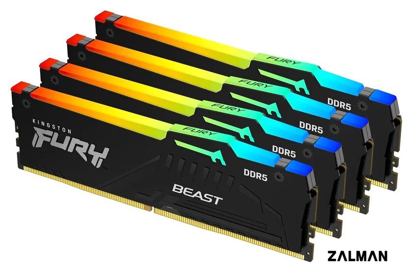 Оперативная память Kingston FURY Beast RGB 4x32ГБ DDR5 5600 МГц KF556C40BBAK4-128