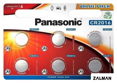 Батарейка Panasonic CR2016 CR-2016EL/6BW (6 шт)