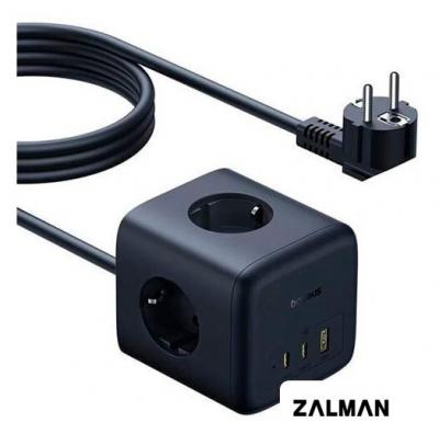 Удлинитель Baseus EnerFill FA11 Cube Power Strip 3AC+1U+2C 67W EU E00082100123-00 (1.5 м, черный)