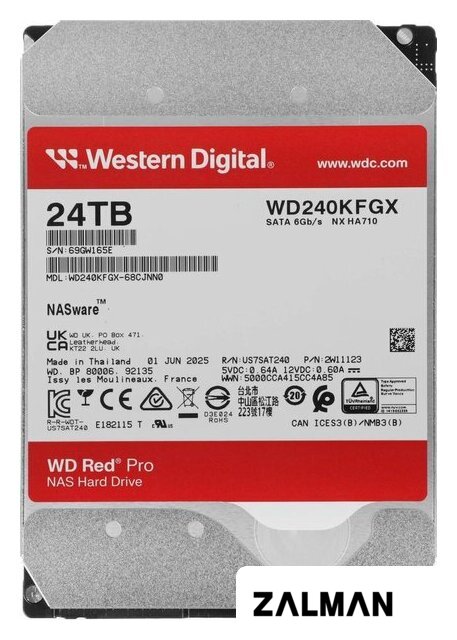 Жесткий диск WD Red Pro 24TB WD240KFGX