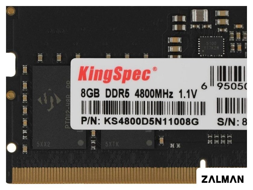 Оперативная память KingSpec 8ГБ DDR5 SODIMM 4800 МГц KS4800D5N11008G